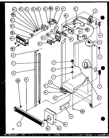 Refrigerator/freezer controls and cabinet part (36571/p1108505w) (36571/p1108506w) (36578/p1108507w) (36578/p1108508w)
