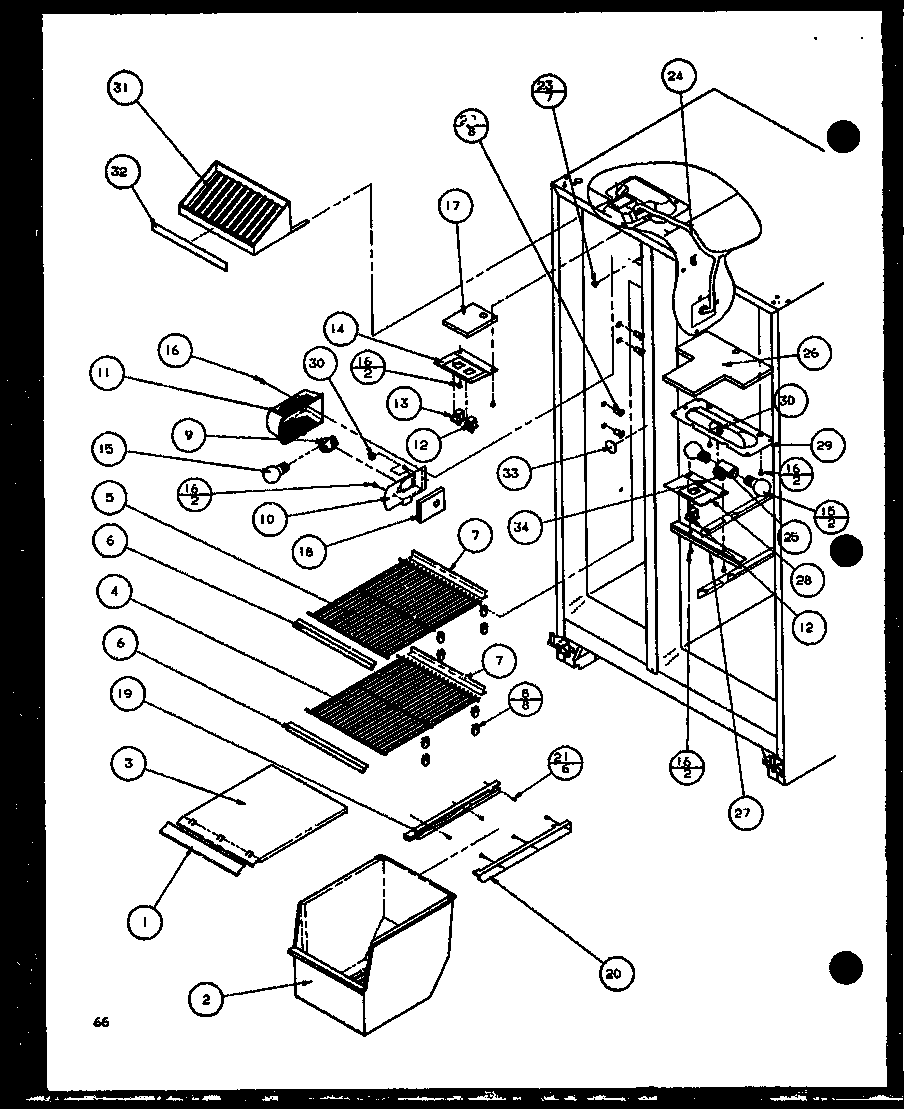 FREEZER SHELVING AND REFRIGERATOR LIGHT (36261/P1108601W) (36261/P1108602W) (36268/P1108603W) (36268/P1108604W)