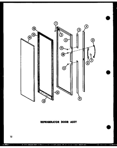 Refrigerator door insulation assy.