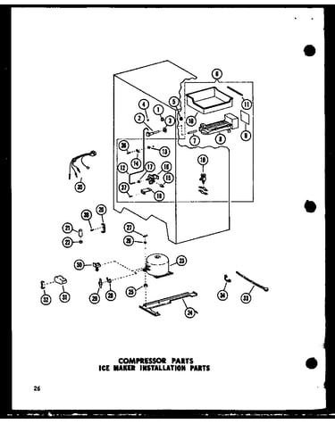 Compressor parts ice maker installation parts