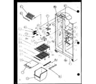 Amana SLD22JB-P1116106W freezer shelving and refrigerator light (sld25j/p1116501w) (sld25j/p1116502w) diagram