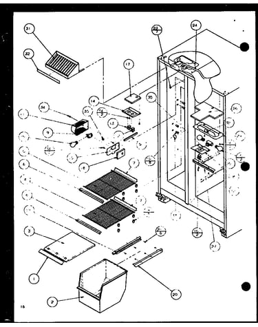 Freezer shelving and refrigerator light (sld25j/p1116501w) (sld25j/p1116502w)