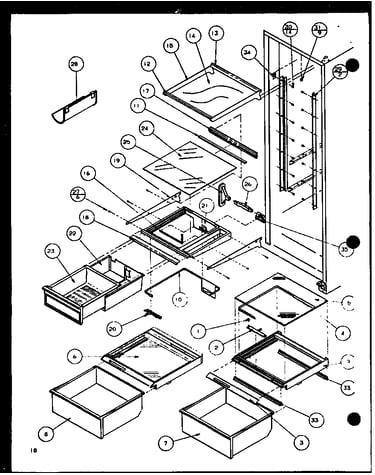 Refrigerator shelving and drawers (sld25j/p1116501w) (sld25j/p1116502w)