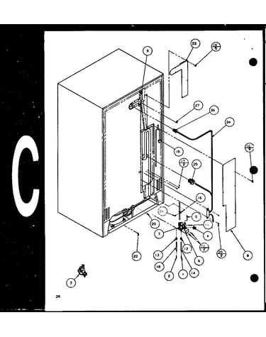 Cabinet back (sld25j/p1116501w) (sld25j/p1116502w)