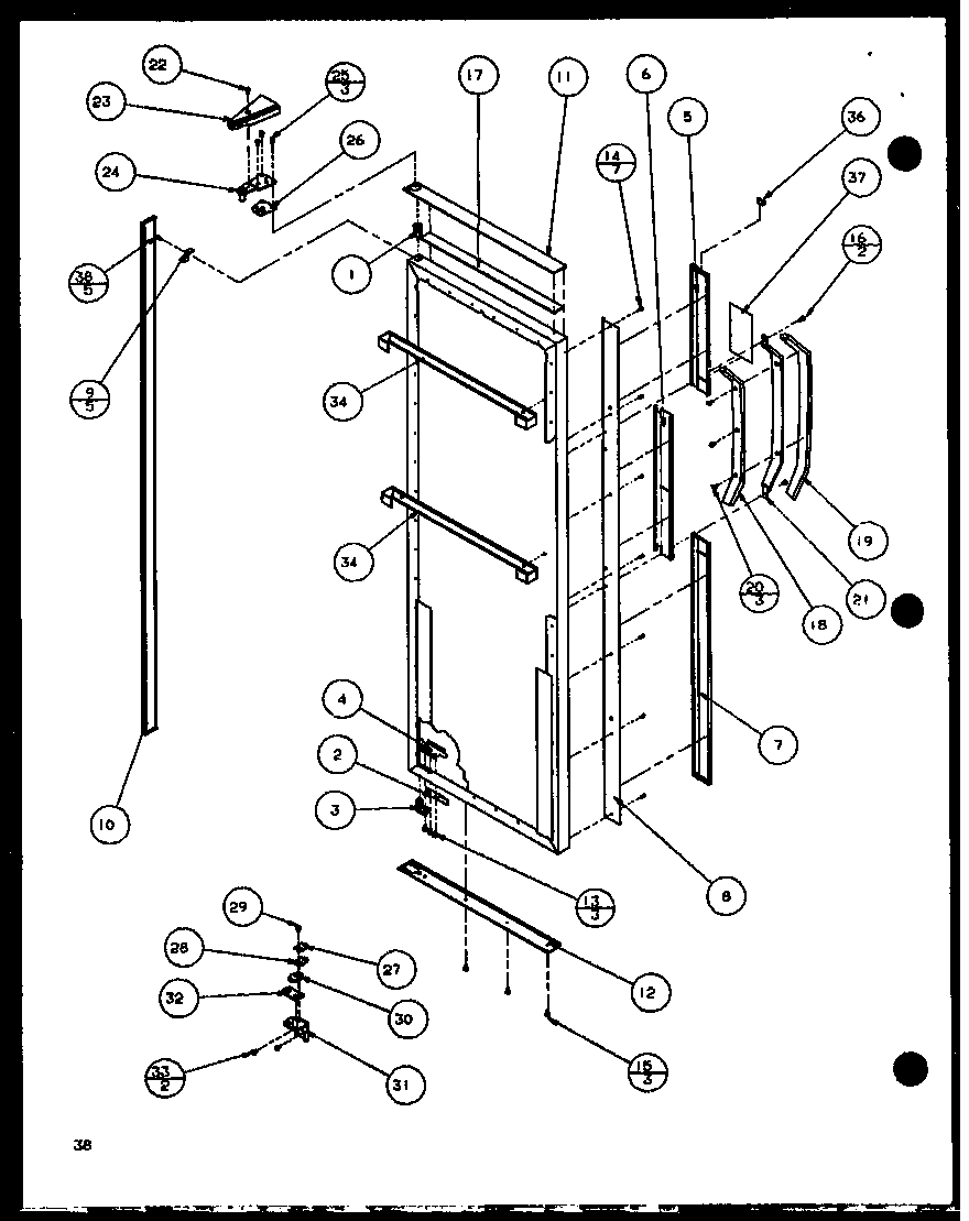 REFRIGERATOR DOOR (SLD25JB/P1116503W) (SLD25JB/P1116504W)