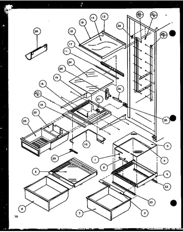 Refrigerator shelving and drawers (sld25jp/p1116505w) (sld25jp/p1116506w)