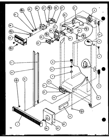Refrigerator/freezer controls and cabinet part (sld25jp/p1116505w) (sld25jp/p1116506w)