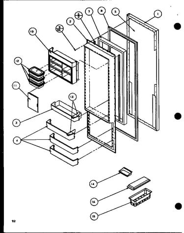 Refrigerator door (sld22jb/p1116105w) (sld22jb/p1116106w)