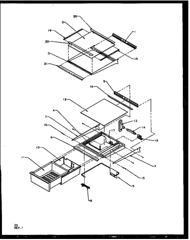 Refrigerator shelving and drawers (sqd22nbl/p1162412wl) (sqd22nbw/p1162412ww) (szd22ng/p1162401wg) (szd22nl/p1162401wl) (szd22nw/p1162401ww)