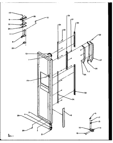 Freezer door hinge and trim parts (sqd25nbe/p1162402we)