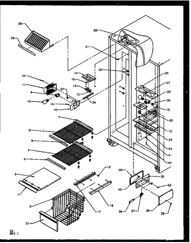 Freezer shelving and refrigerator light (sqd25nbe/p1162402we)