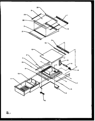 Refrigerator shelving and drawers (sqd25nbe/p1162402we)