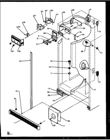 Refrigerator/freezer controls and cabinet parts (sqd25nbe/p1162402we)