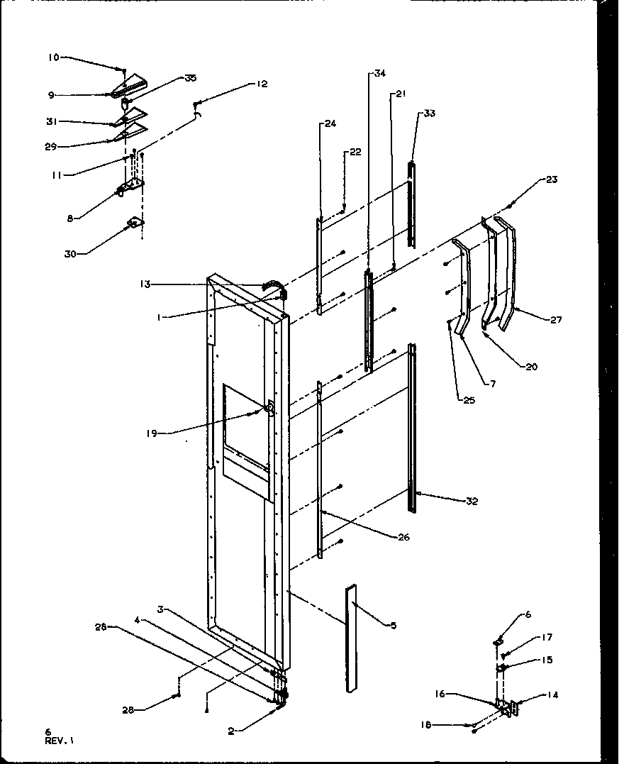 FREEZER DOOR HINGE AND TRIM PARTS (SQD25NBL/P1162417WL) (SQD25NBW/P1162417WW) (SQD25NB2L/P1162425WL) (SQD25NB2W/P1162425WW) (SQD25NB2W/P1162430WW) (SQD25NB2L/P1162430WL)