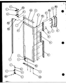 Refrigerator door hinge and trim parts