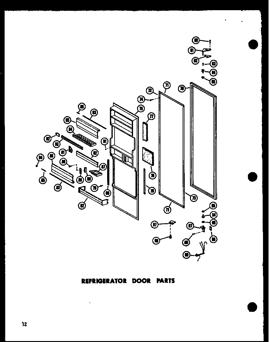 REFRIGERATOR DOOR PARTS (SR25W/P60340-29W) (SR25W-C/P60340-29WC) (SR25W-AG/P60340-29WG) (SR25W-A/P60340-29WA) (SD25W-C/P60340-38WC) (SD25W-A/P60340-38WA) (SD25W/P60340-38W) (SD25W-AG/P60340-38WG) (SR22W-C/P60340-31WC) (SR22W-A/P60340-31WA) (SR22W/P60340-3