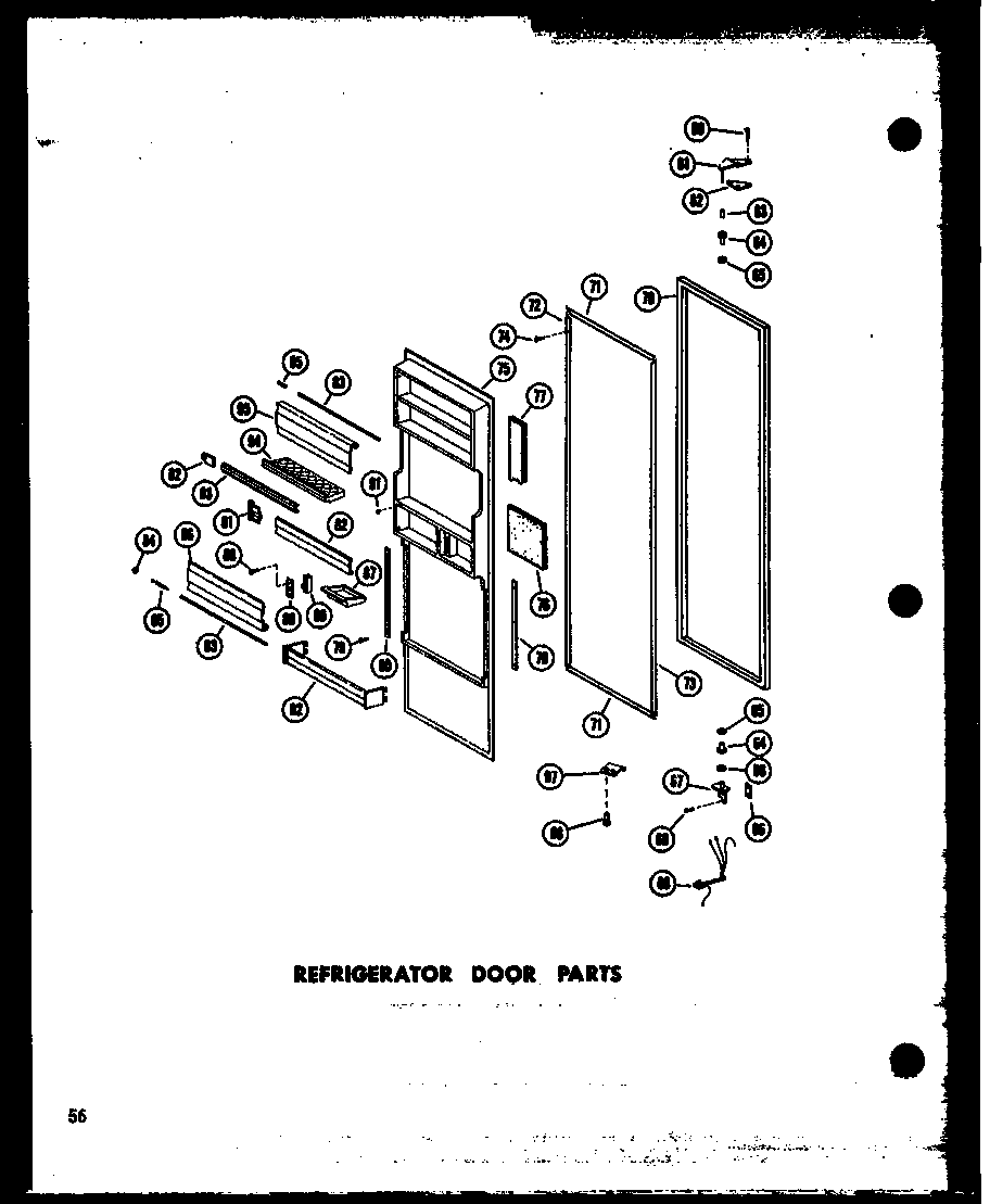 REFRIGERATOR DOOR PARTS (SR25W/P60340-75W) (SR25W-C/P60340-75WC) (SR25W-AG/P60340-75WG) (SR25W-A/P60340-75WA) (SD25W-C/P60340-76WC) (SD25W-A/P60340-76WA) (SD25W/P60340-76W) (SD25W-AG/P60340-76WG) (SR22W-C/P60340-72WC) (SR22W-A/P60340-72WA) (SR22W/P60340-7