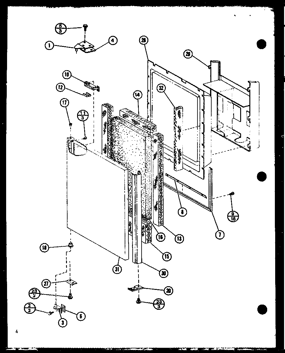 Upper freezer door assembly