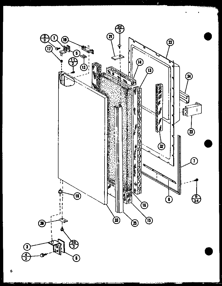 Lower freezer door assembly