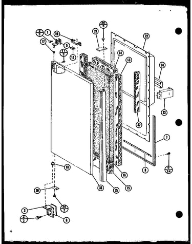 Lower freezer door assembly