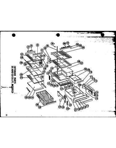 Interior parts 22 and 25 cu. ft. models (sr25f) (sd25f) (sr22f) (sd22f) (sr19f) (sd19f) (sr17f) (esr17f)