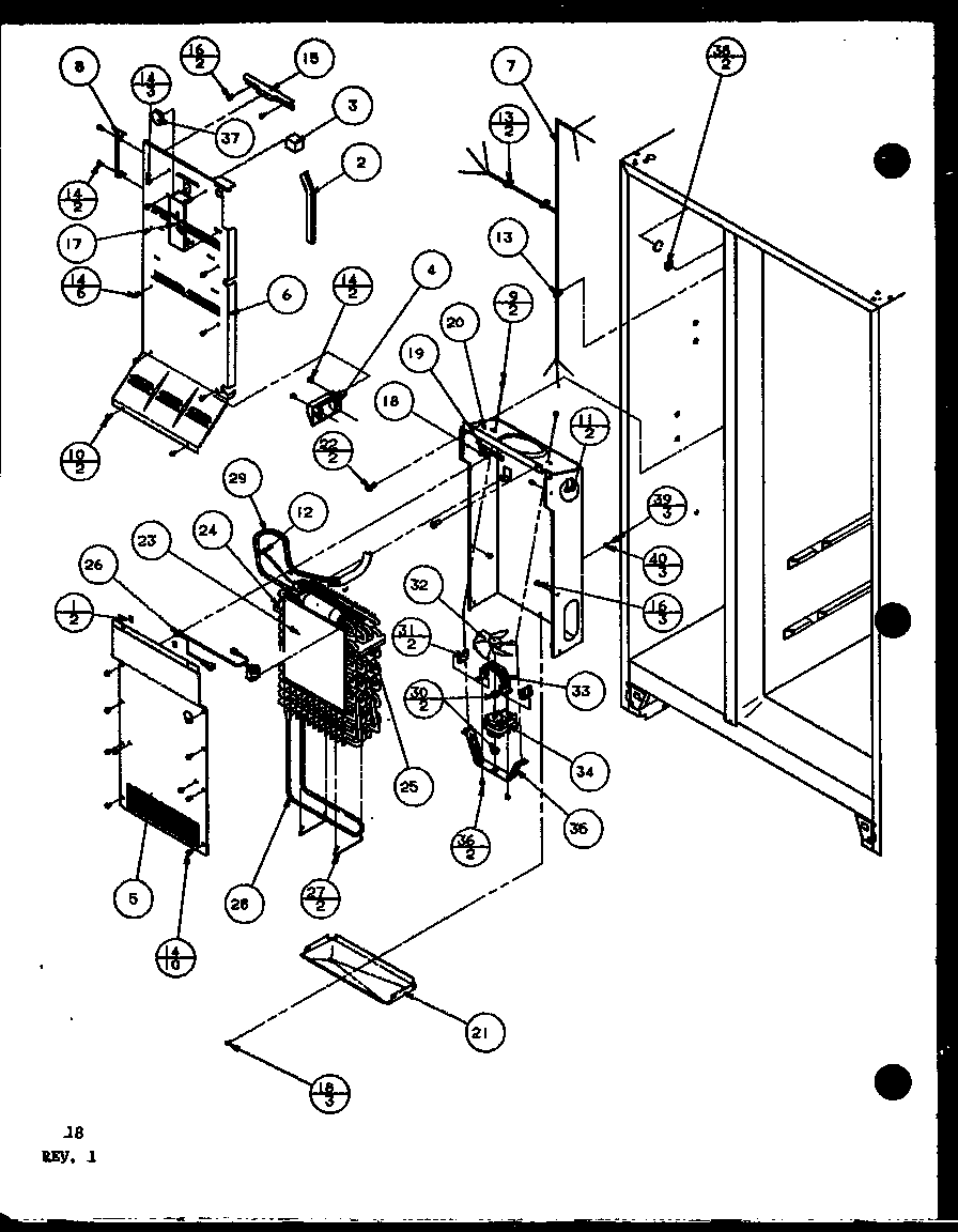 FREEZER EVAPORATOR AND AIR HANDLING (SX25H/P7836005W) (SXP25H/P7836006W) (SX22H/P7836015W) (SXP22H/P7836016W) (SXP25H/P7836034W)