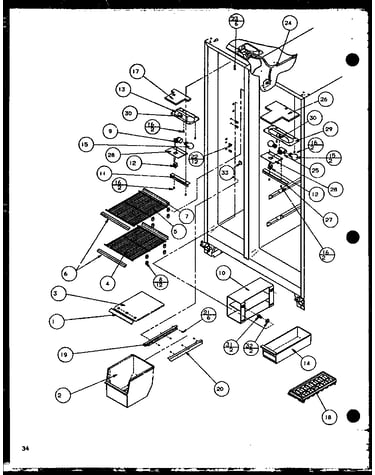 Freezer shelvinng and refrigerator light (sc22h/p7836014w) (sc25h/p7836004w)