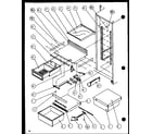 Amana SC25H-P7836004W refrigerator shelving and drawers (sc22h/p7836014w) (sc25h/p7836004w) diagram