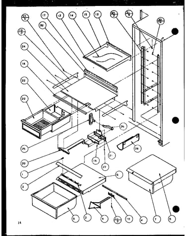 Refrigerator shelving and drawers (sl25h/p7836008w) (slm25h/p7836010w)