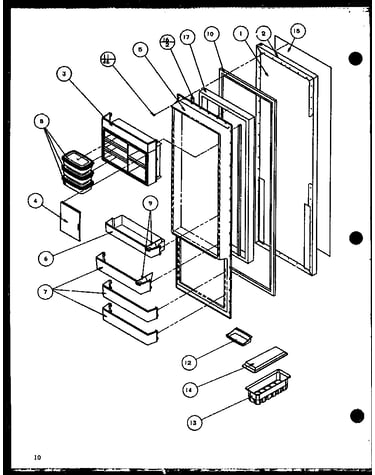Refrigerator door (sw25h/p7836023w) (swp25h/p7836024w) (sw22h/p7836026w) (swp25h/p7836037w)