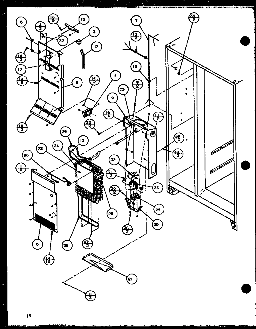 Freezer evaporator and air handling (sw25h/p7836023w) (swp25h/p7836024w) (sw22h/p7836026w) (swp25h/p7836037w)