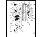 Amana SCDT25H-P7836001W freezer shelving and refrigerator light (scd19h/p7804503w) diagram