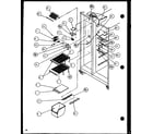 Amana SCDT25H-P7836001W freezer shelving and refrigerator light (scdt22h/p7836011w) (scdt25h/p7836001w) diagram