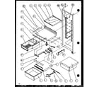 Amana SCDT25H-P7836001W refrigerator shelving and drawers (scdt22h/p7836011w) (scdt25h/p7836001w) diagram
