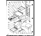 Amana SXDT25H-P7836002W refrigerator shelving and drawers diagram
