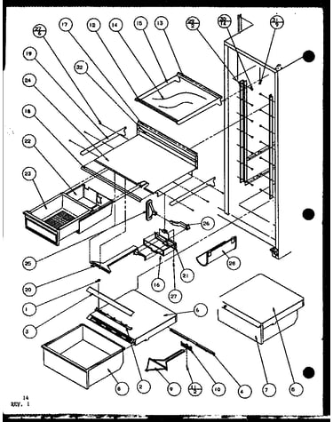 Refrigerator shelving and drawers