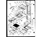 Amana 36768L-P1135804WL refrigerator shelving and drawers diagram