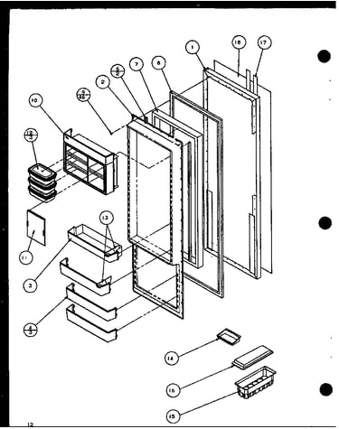 Refrigerator door (sld22mbw/p1120805ww) (sld22mbg/p1120805wg) (sld22mbl/p1120805wl) (sld22mbw/p1120806ww) (sld22mbl/p1120806wl) (sld22mbg/p1120806wg) (sld22mb2w/p1155001ww) (sld22mb2l/p1155001wl) (sld25mw/p1121101ww) (sld25ml/p1121101wl) (sld25mg/p1121101