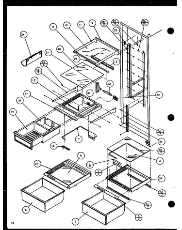 Refrigerator shelving and drawers (sld22mbw/p1120805ww) (sld22mbg/p1120805wg) (sld22mbl/p1120805wl) (sld22mbw/p1120806ww) (sld22mbl/p1120806wl) (sld22mbg/p1120806wg) (sld22mb2w/p1155001ww) (sld22mb2l/p1155001wl)