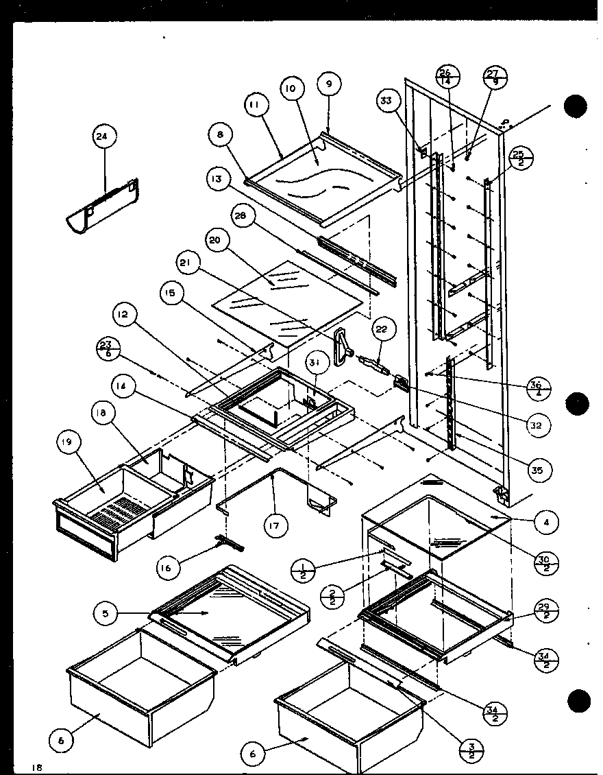 REFRIGERATOR SHELVING AND DRAWERS (SLD25MW/P1121101WW) (SLD25ML/P1121101WL) (SLD25MG/P1121101WG) (SLD25MG/P11201102WG) (SLD25MW/P11201102WW) (SLD25ML/P11201102WL) (SLD25M2W/P1121107WW) (SLD25M2L/P1121107WL) (SLD25M2G/P1121107WG) (SLD25MBG/P1121103WG) (SLD