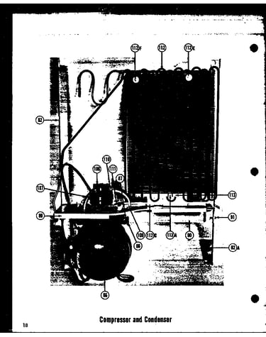 Compressor and condenser (t-17e) (t-17le) (ti-17e) (ti-17le) (tr-17e) (tr-17le) (tri-17e) (tri-17le)