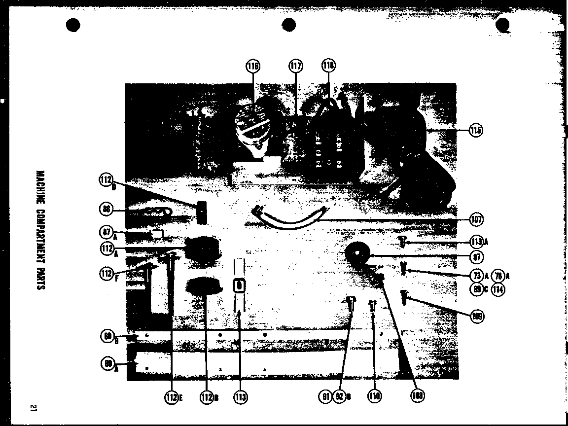 MACHINE COMPARTMENT PARTS (T-17E) (T-17LE) (TI-17E) (TI-17LE) (TR-17E) (TR-17LE) (TRI-17E) (TRI-17LE)