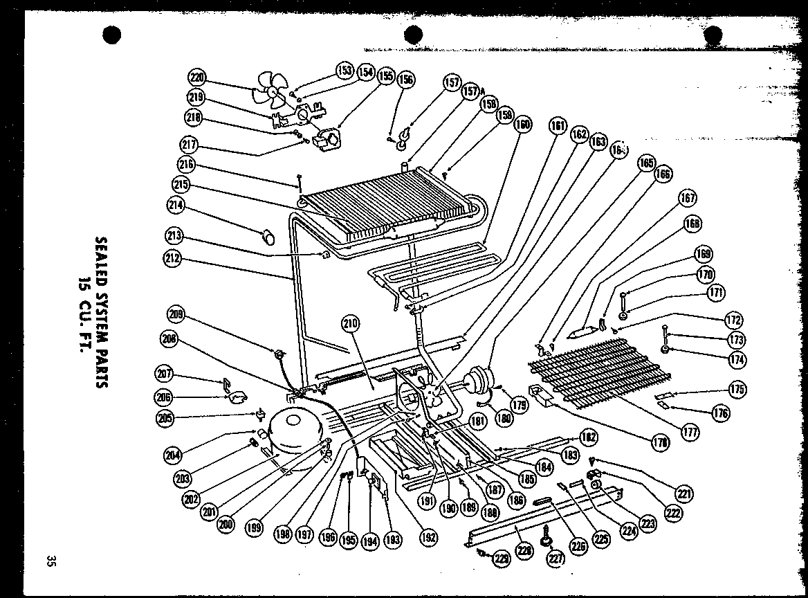 SEALED SYSTEM PARTS 15 CU. FT. (TR15-G) (T15-G)