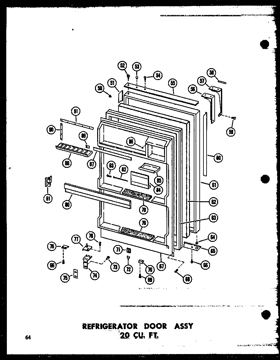 REFRIGERATOR DOOR ASSY 20 CU. FT. (TR20J/P60236-13W) (TR20J-C/P60236-13WC) (TR20J-AG/P60236-13WG) (TR20J-A/P60236-13WA) (TD20J/P60236-14W) (TD20J-C/P60236-14WC) (TD20J-AG/P60236-14WG) (TD20J-A/P60236-14WA)