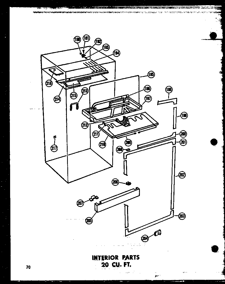INTERIOR PARTS 20 CU. FT. (TR20J/P60236-13W) (TR20J-C/P60236-13WC) (TR20J-AG/P60236-13WG) (TR20J-A/P60236-13WA) (TD20J/P60236-14W) (TD20J-C/P60236-14WC) (TD20J-AG/P60236-14WG) (TD20J-A/P60236-14WA)