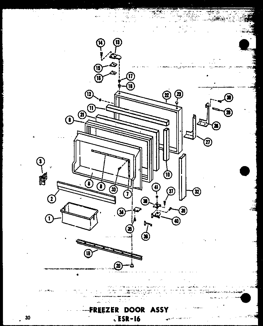 FREEZER DOOR ASSY ESR-16 (ESR-16/P60303-2W) (ESR-16-AG/P60303-2WG) (ESR-16-C/P60303-2WC) (ESR-16-A/P60303-2WA)