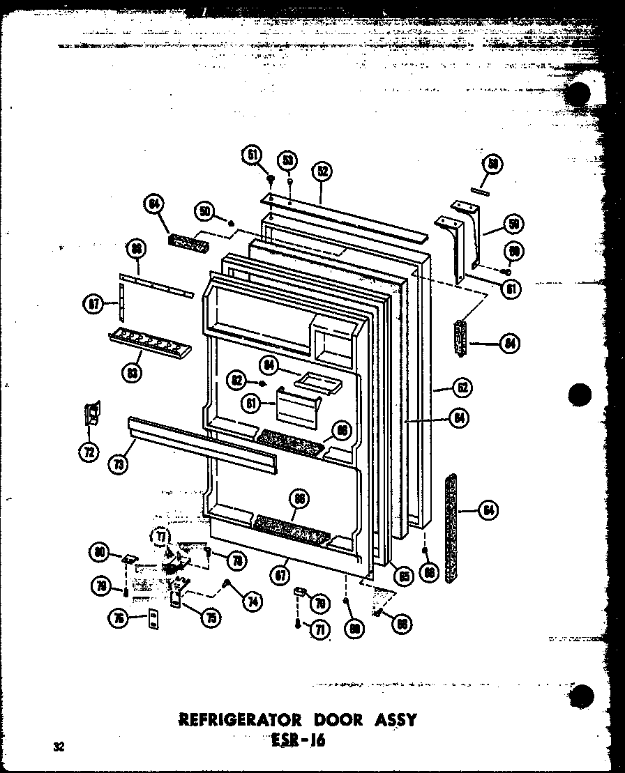 REFRIGERATOR DOOR ASSY ESR-16 (ESR-16/P60303-2W) (ESR-16-AG/P60303-2WG) (ESR-16-C/P60303-2WC) (ESR-16-A/P60303-2WA)