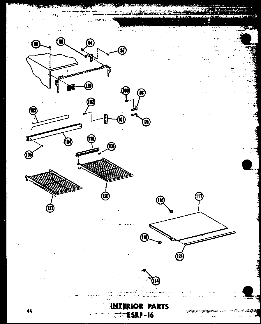 INTERIOR PARTS ESRF-16 (ESRF16A/P60303-3WA) (ESRF16C/P60303-3WC) (ESRF16AG/P60303-3WG) (ESRF16/P60303-3W)