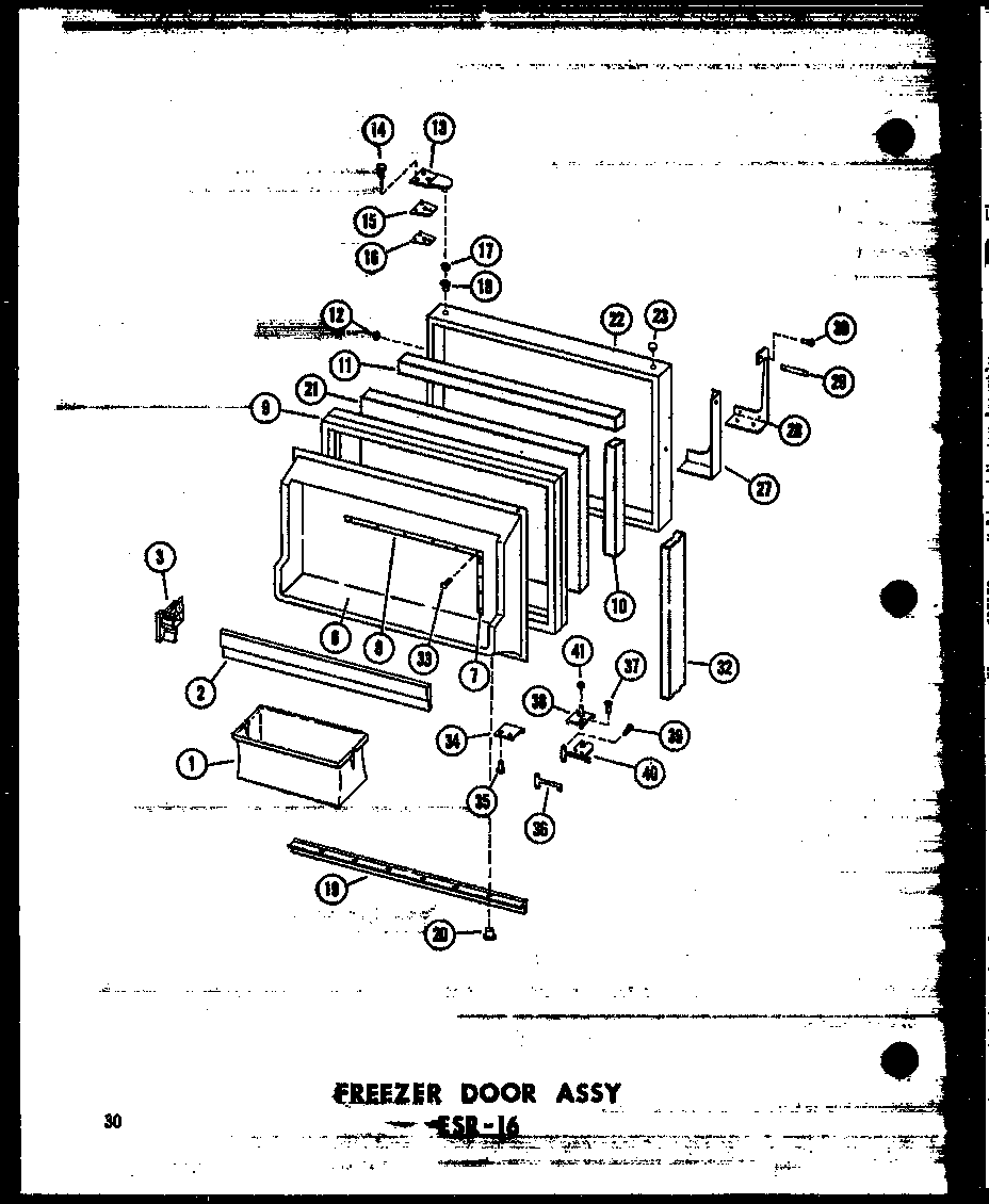 Freezer door assy esr-16 (esr-16/p60303-2w) (esr-16-ag/p60303-2wg) (esr-16-c/p60303-2wc) (esr-16-a/p60303-2wa)