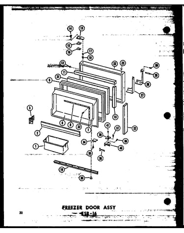 Freezer door assy esr-16 (esr-16/p60303-2w) (esr-16-ag/p60303-2wg) (esr-16-c/p60303-2wc) (esr-16-a/p60303-2wa)